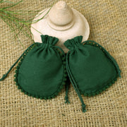 Personalized Logo Small Bags Handmade Jewelry Green Pouches Round PomPom Bags – CraftJaipur